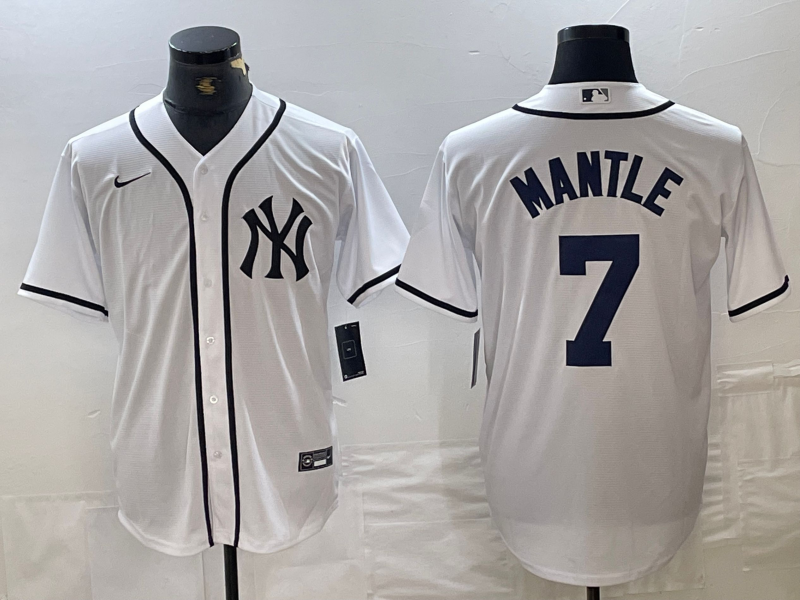 Men's New York Yankees Mickey Mantle #7 White Limited Jersey